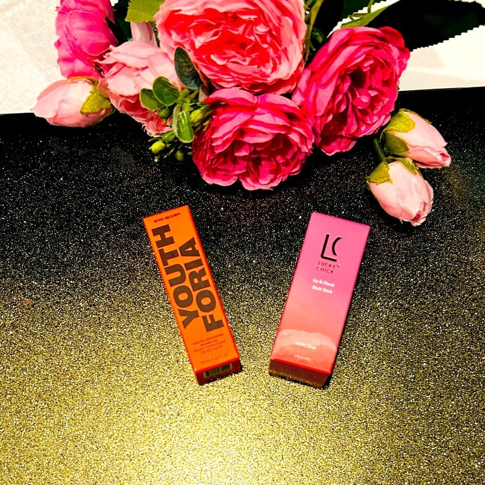 🌿 YOUTH FLORA Color Changing Blush Oil + LUCKY CHICK Lip & Cheek Multi Stick